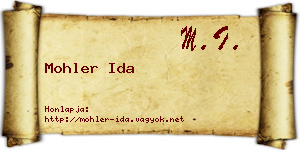 Mohler Ida névjegykártya